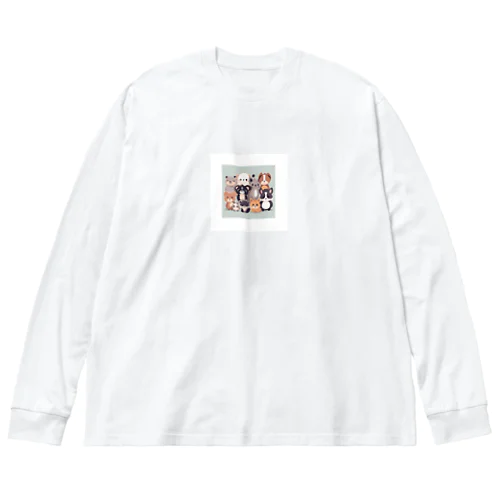 可愛い動物達 Big Long Sleeve T-Shirt