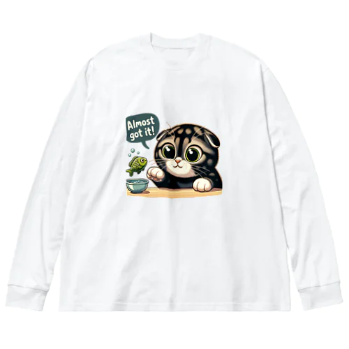 まる耳ねこのほっこり時間 ビッグシルエットロングスリーブTシャツ