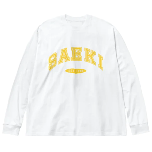 地方自治体 古着スウェット風　SAEKI イエロー Big Long Sleeve T-Shirt