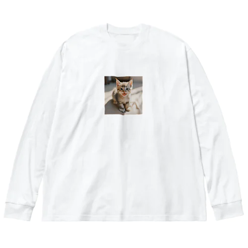 微笑む可愛い子猫のイラストグッズ Big Long Sleeve T-Shirt