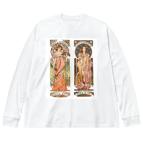 モエ・エ・シャンドン by Alfons Mucha Big Long Sleeve T-Shirt