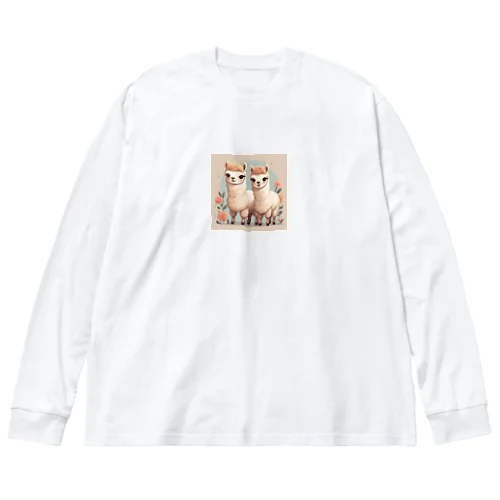 可愛すぎる双子のアルパカ Big Long Sleeve T-Shirt