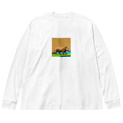 ドット絵サイ ビッグシルエットロングスリーブTシャツ