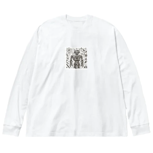 ロボット　基盤図 ビッグシルエットロングスリーブTシャツ