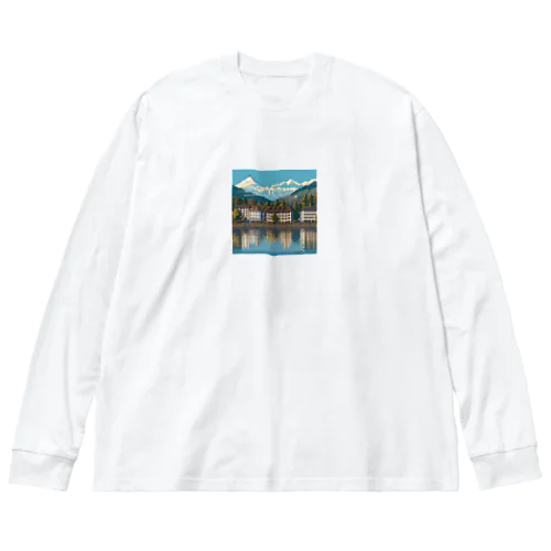 ドット　チューリッヒ湖 ビッグシルエットロングスリーブTシャツ