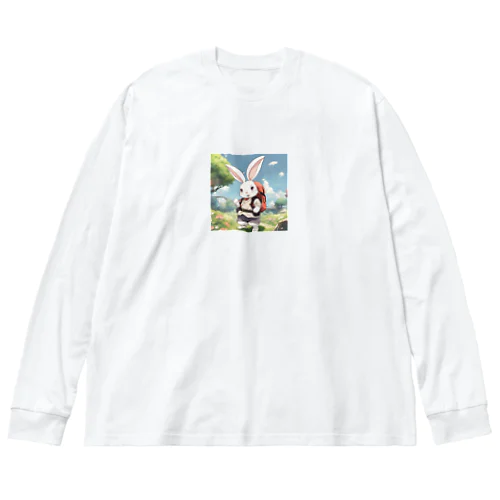 可愛いウサギ ビッグシルエットロングスリーブTシャツ