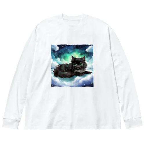 雲の上の黒猫03 Big Long Sleeve T-Shirt