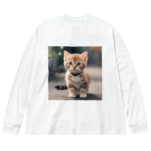 可愛い猫ちゃん ビッグシルエットロングスリーブTシャツ