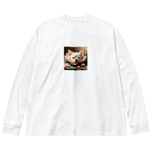 チワワと睡蓮 Big Long Sleeve T-Shirt