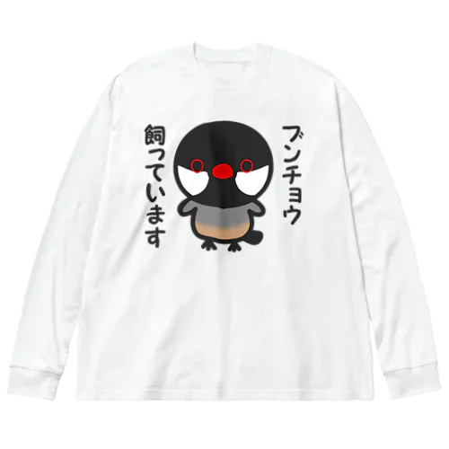 ブンチョウ飼っています（ノーマル文鳥） ビッグシルエットロングスリーブTシャツ