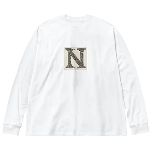 幸運アルファベット　N ビッグシルエットロングスリーブTシャツ