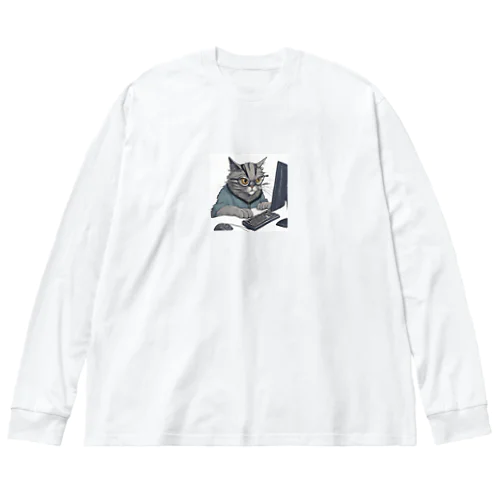 開発者猫 ビッグシルエットロングスリーブTシャツ