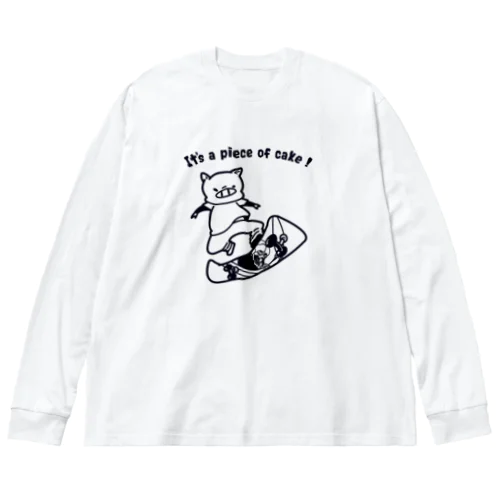 スケートボードをするブタ Big Long Sleeve T-Shirt