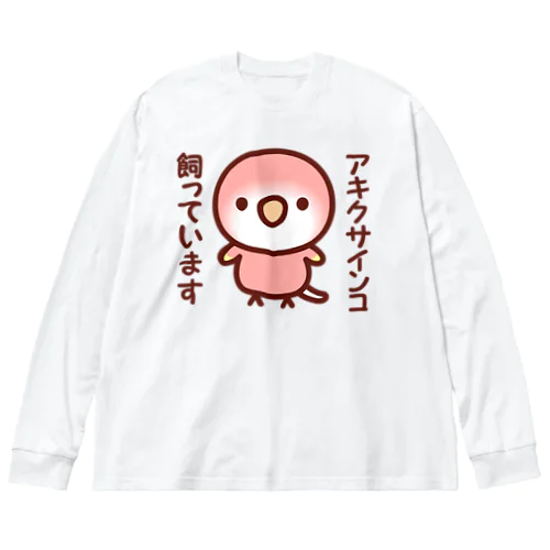 アキクサインコ飼っています（ルビノー） ビッグシルエットロングスリーブTシャツ