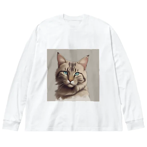 エレガントなネコ ビッグシルエットロングスリーブTシャツ
