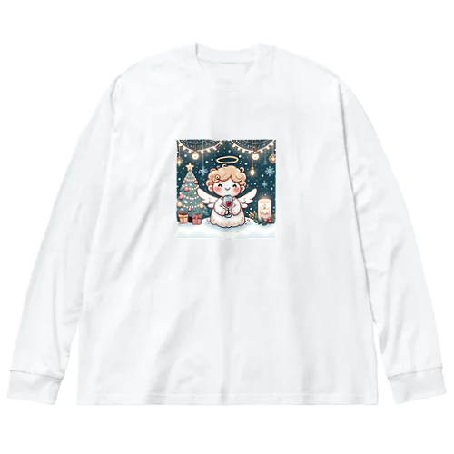 呑(どん)天使のクリスマスデフォルメ ビッグシルエットロングスリーブTシャツ