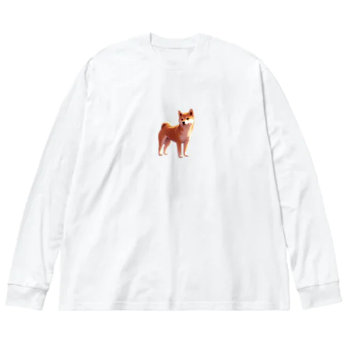 たそがれ柴犬 ビッグシルエットロングスリーブTシャツ