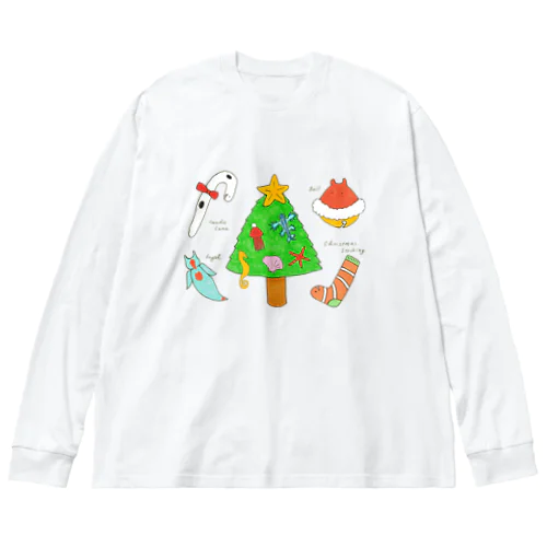 [森図鑑] 海洋生物のクリスマスパーティ ビッグシルエットロングスリーブTシャツ