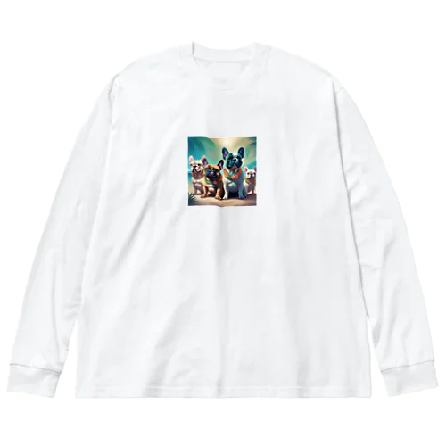 ハワイアンで佇むフレンチブルドッグ達 Big Long Sleeve T-Shirt