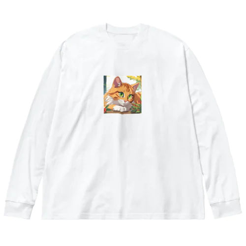 寝そべる猫 ビッグシルエットロングスリーブTシャツ