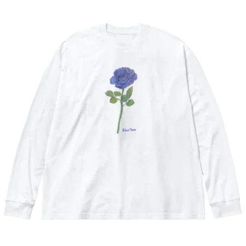 夢叶う青い薔薇 ビッグシルエットロングスリーブTシャツ