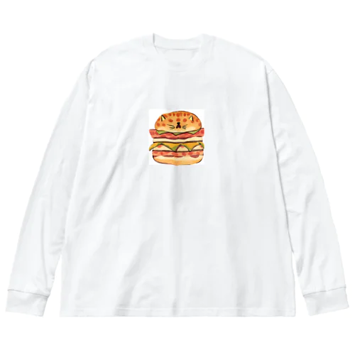 ハンバーガーねこ Big Long Sleeve T-Shirt