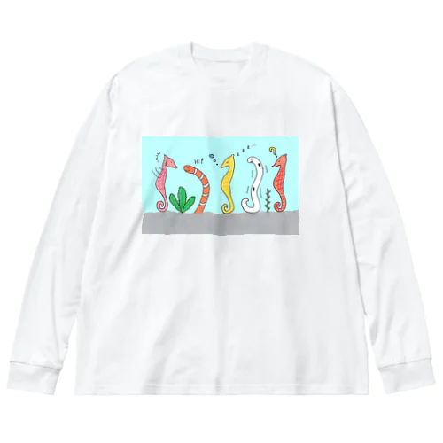 [森図鑑] 仲間に入れて（背景水色） Big Long Sleeve T-Shirt