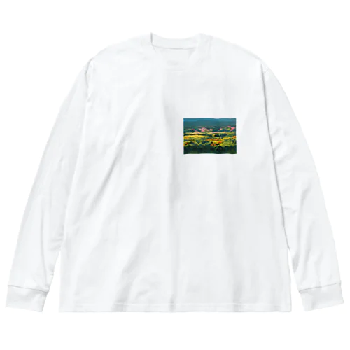 色彩豊かな自然風景 ビッグシルエットロングスリーブTシャツ