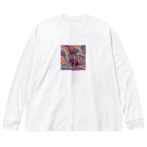 サイケな犬 Big Long Sleeve T-Shirt