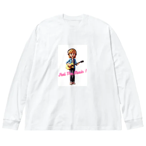 Feel The music (girl) ビッグシルエットロングスリーブTシャツ