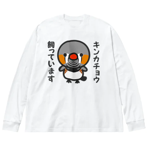 キンカチョウ飼っています（オス） ビッグシルエットロングスリーブTシャツ