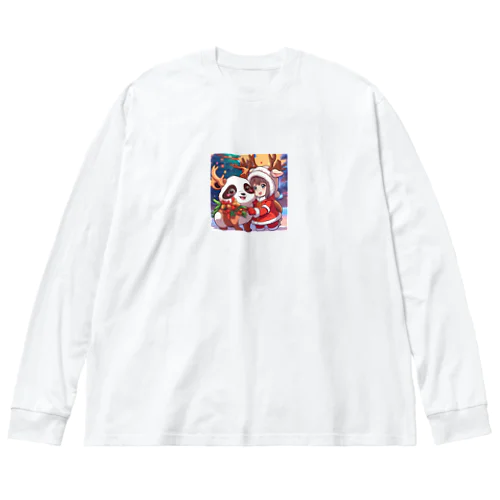 トナカイパンダとサンタはいつも仲良し Big Long Sleeve T-Shirt