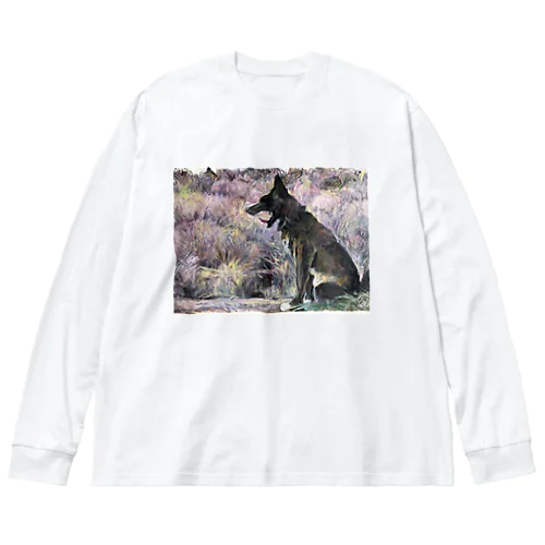 甲斐犬の大あくび ビッグシルエットロングスリーブTシャツ