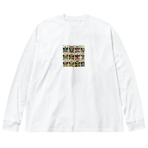 アメコミ風コラージュ ビッグシルエットロングスリーブTシャツ