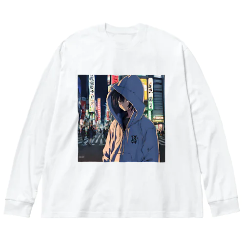 パーカーフードの少女　池袋編 Big Long Sleeve T-Shirt