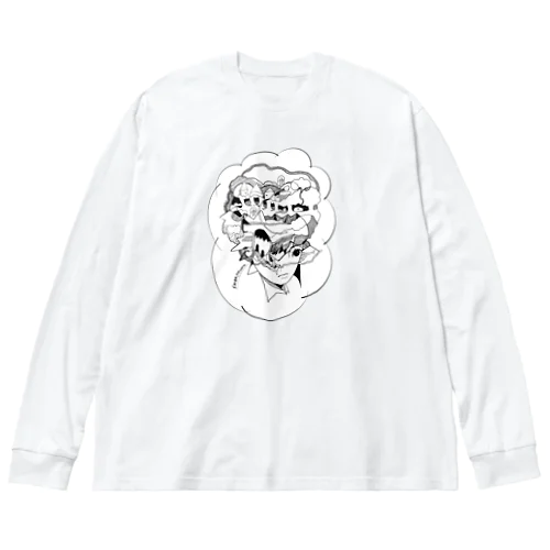 まよなかのかんがえごと　もくもくver ビッグシルエットロングスリーブTシャツ