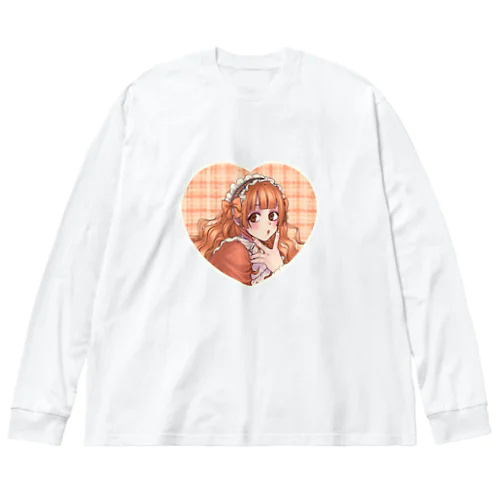 特大愛少女　橙 Big Long Sleeve T-Shirt