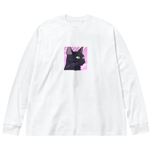 かっこいい黒猫3 ビッグシルエットロングスリーブTシャツ
