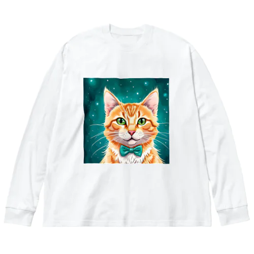 星空と猫さん Big Long Sleeve T-Shirt