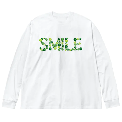 バルーン文字「SMILE」（緑色系） ビッグシルエットロングスリーブTシャツ