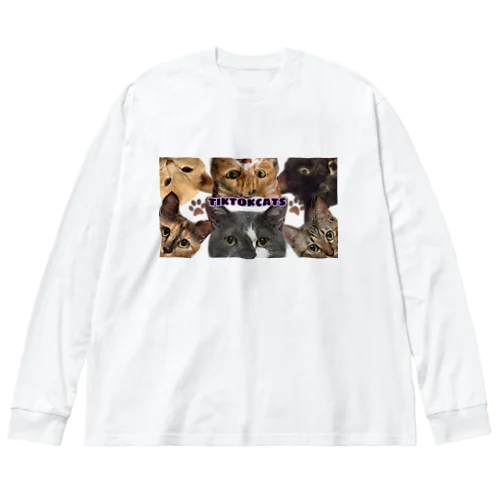TikTok猫部チラ見ビッグシルエットロンＴ Big Long Sleeve T-Shirt