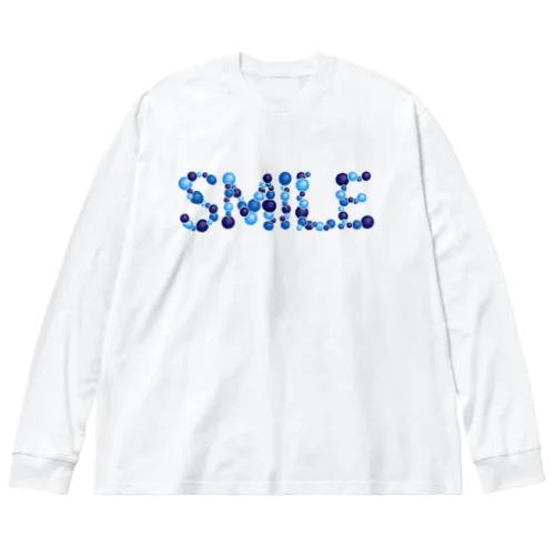 バルーン文字「SMILE」（青色系） ビッグシルエットロングスリーブTシャツ