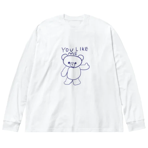 confident bear 自信に満ちたクマの子 ビッグシルエットロングスリーブTシャツ