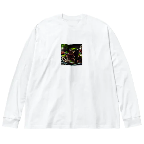 ダークチョコレートとミントのフードゥブラウニー Big Long Sleeve T-Shirt