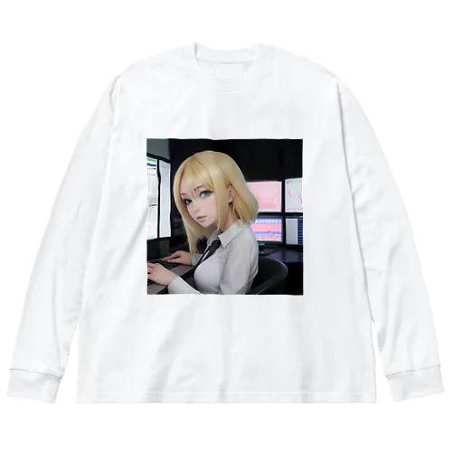 投資家女子 ビッグシルエットロングスリーブTシャツ