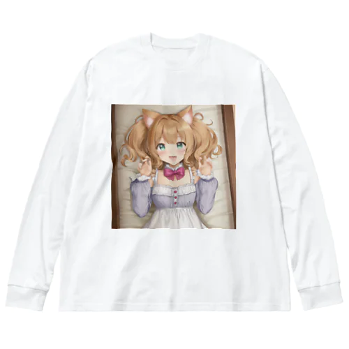 ねこ娘 ビッグシルエットロングスリーブTシャツ