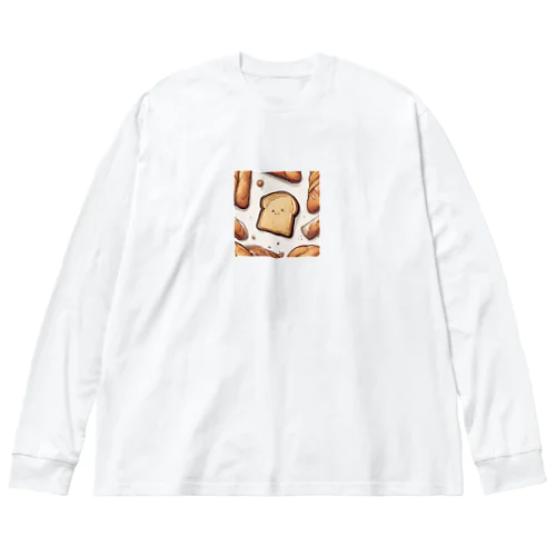 かわいいパンのイラストグッズ ビッグシルエットロングスリーブTシャツ