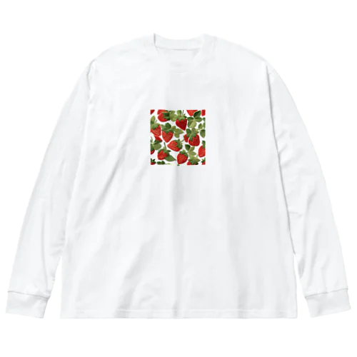 イチゴの刺繍 Big Long Sleeve T-Shirt