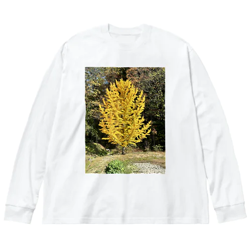 安曇野のイチョウの写真グッズ ビッグシルエットロングスリーブTシャツ