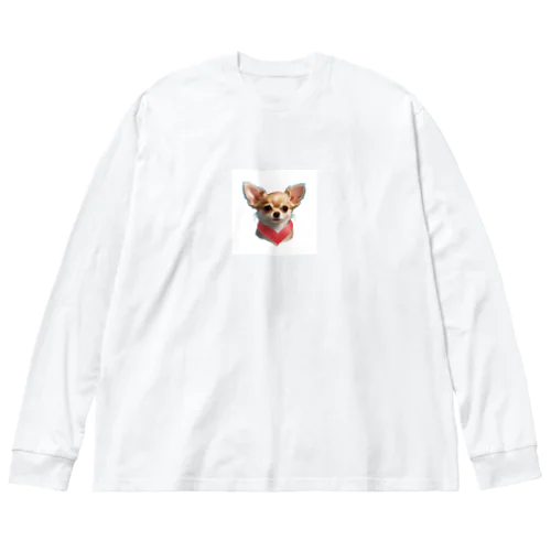 可愛いチワワとピンクリボンの魅力 Big Long Sleeve T-Shirt